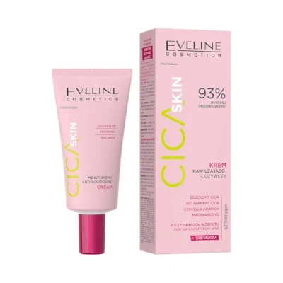 Abbildung von Eveline Cosmetics Cica Skin Feuchtigkeitsspendende &amp; Nährende Gesichtscreme, Vegane Formel, Mit CICA, Wachstumsfaktoren Trehalose, Stärkt die Hautbarriere, 50 ml