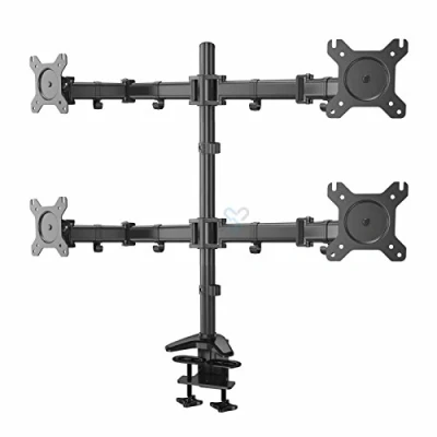 Abbildung von HFTEK Monitor TV Halter Tisch Halterung für 4 Bildschirme von 13 bis 27 Zoll VESA 75/100 HF49DB
