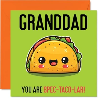 Abbildung von Geburtstagskarte für Großvater Spec Taco lar lustige von Enkelsohn Enkelin, Großvater, Geburtstagsgeschenke, 145 mm x mm, Witz Grußkarten Männer und Ihn