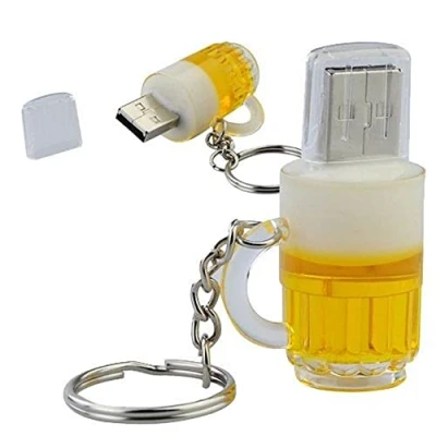 Abbildung von Ulticool Bier Glas 16 GB USB Stick Beer Glass Pen Drive Memory Daten Speicher Speicherstick Weiß Gelb
