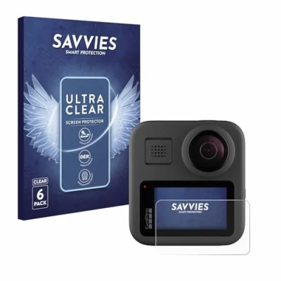 Abbildung von Savvies 6 Stück Schutzfolie für GoPro Max Displayschutz Folie Ultra Transparent