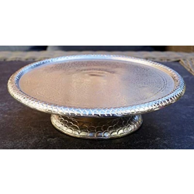 Abbildung von MichaelNoll Dekoteller Schale Servierplatte Aluminium Silber Luxus M 26,5 cm