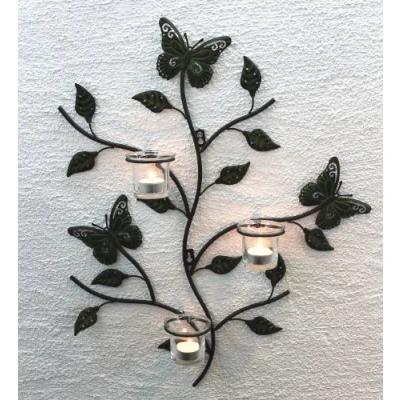 Abbildung von DanDiBo Wandteelichthalter Metall Kerzenständer Wandkerzenhalter für Teellichter 12120 Teelichthalter 62 cm Wandleuchter Kerzenhalter Wand Teelichtglas