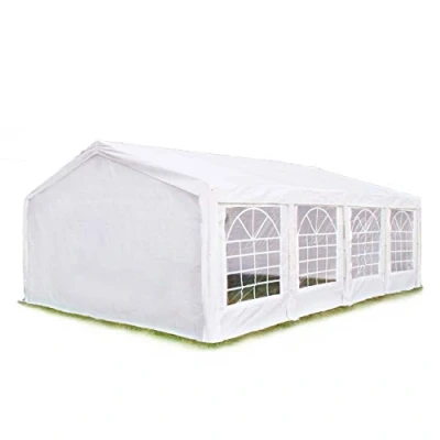 Abbildung von TOOLPORT Hochwertiges Partyzelt 5x8 m Pavillon Zelt PE Plane 450 N Gartenzelt Festzelt Wasserdicht weiß