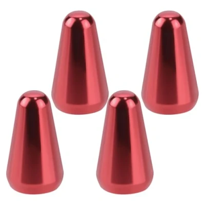 Abbildung von LT Easiyl 4 Stück 5 Wege Tonabnehmerschalter für Gitarre Spitze Metallschalterknopf Kompatibel mit Fender Strats ST Gitarren Oak Grigsby Schalter (Rot)