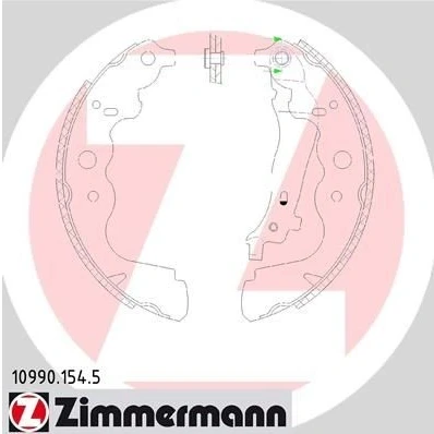 Abbildung von ZIMMERMANN 10990.154.5 Bremsbacken 228 42 mit Hebel, Foto entspricht Lieferumfang DACIA: Duster SUV, Dokker Kombi, Lodgy, RENAULT: Clio 4 Schrägheck