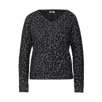 Abbildung von Street One MIT Leomuster Langarmshirt, Damen, Größe: 42, Grau