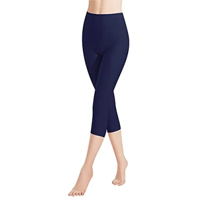 Abbildung von Libella 1er Pack Damen Leggings 3/4 Hose aus Baumwolle Capri mit Hohe Taille bunt Slim Fit Fitnesshose Mehrfarbig 4161 Marineblau S