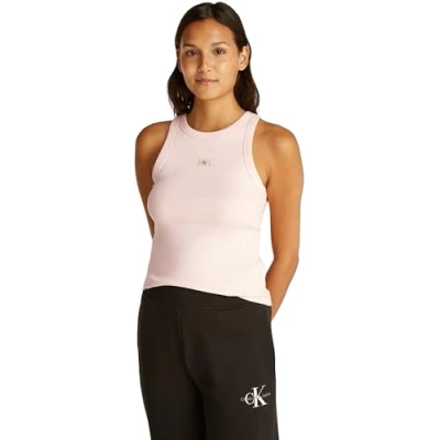 Abbildung von Calvin Klein Jeans Label TANK Top, Damen, Größe: 3XL, Silver peony
