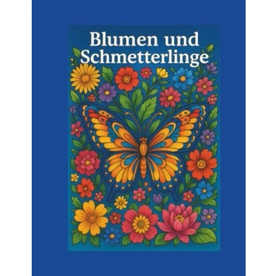 Abbildung von Blumen und Schmetterlinge Malbuch für Erwachsene: Kreativität Entspannung mit Schmetterlingen Blumensträußen Das Ausmalbuch Erwachsene