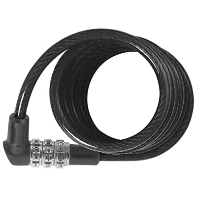Abbildung von ABUS Spiralkabelschloss 3506C 6 mm starkes, flexibles Zahlenschloss Sicherheitslevel 1 180 cm Schwarz