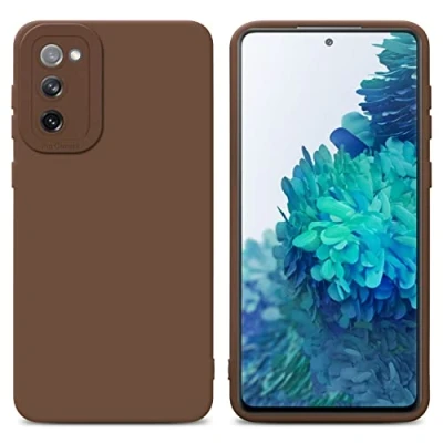 Abbildung von Cadorabo Hülle kompatibel mit Samsung Galaxy S20 FE Schutzhülle TPU Silikon Case Liquid Design Kameraschutz Slim Kratzfest Weiche Gummi Rundumschutz für in Braun