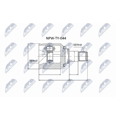 Abbildung von NTY NPW TY 044 Gelenksatz Vorderachse links TOYOTA: Corolla Verso, Avensis II Kombi, Verso