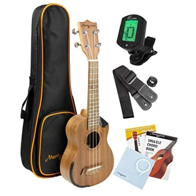 Abbildung von Martin Smith Premium Konzertukulele mit Stimmgerät, gepolsterter Tasche und Aquila Ersatzsaiten