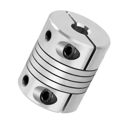 Abbildung von 6.35mm zu 8mm Flexible Wellenkupplung Aluminiumlegierung Stab Flexibel Kupplung, Spiralförmiger Strahl Koppler, Motorwelle D19 L25 Schrittmotor Koppler für 3D Drucker CNC Maschine