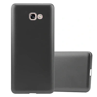 Abbildung von Cadorabo Hülle kompatibel mit Samsung Galaxy A7 2017 Schutzhülle TPU Silikon Case Metallic Design Slim Kratzfest Weiche Gummi Rundumschutz für in Grau