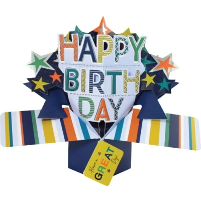 Abbildung von Second Nature POP210 Pop Up Karte &quot;Happy Birthday with Stars&quot;