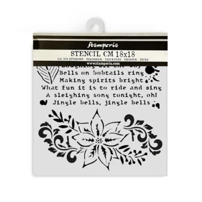 Abbildung von Stamperia Thick Stencils for Scrapbooks, Albums, Cards, Bullet Journals, and More, Poinsettia, Flexible Material, Easy to Clean, Perfect Hobbies, Crafts, Gifting (The Nutcracker)
