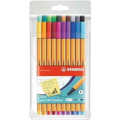 Abbildung von STABILO Fineliner point 88® Kreativ, (20 tlg), Lineal und schablonengeeignet