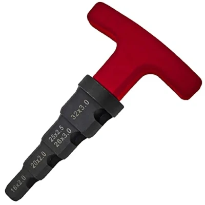 Abbildung von 16mm alle 16er Pressfittings für Mehrschichtverbundrohr Kalibrierer Entgrater 5 fach bis 32mm