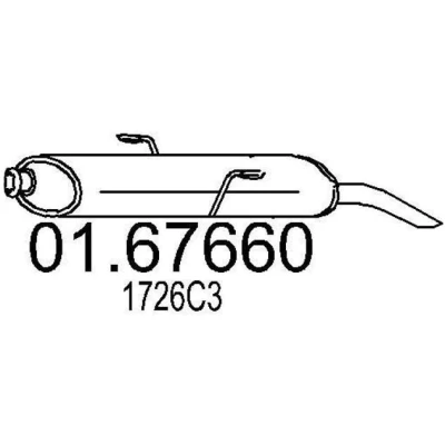 Abbildung von MTS 01.67660 Endschalldämpfer 850 PEUGEOT: 306 Limousine