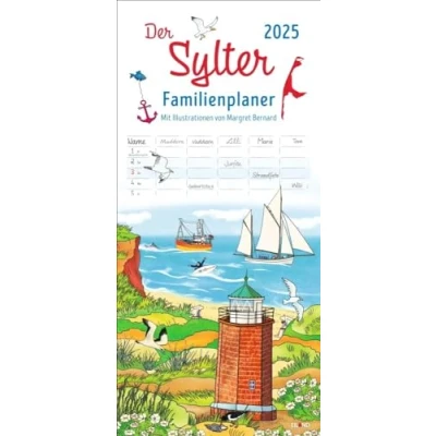 Abbildung von Der Sylter Familienplaner 2025 Margret Bernard: Familienkalender mit 5 Spalten. Liebevoll illustrierter Familien Wandkalender Schulferien. Sylt Kalender 2025. (Familienplaner Eiland)
