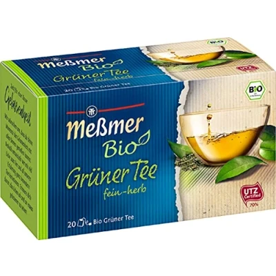 Abbildung von Meßmer Bio Grüner Tee fein herb 20 Teebeutel Vegan Glutenfrei Laktosefrei