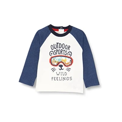 Abbildung von Chicco Baby Jungen LANGÄRMLIGES T Shirt, Weiß und Denim, 18 Monate