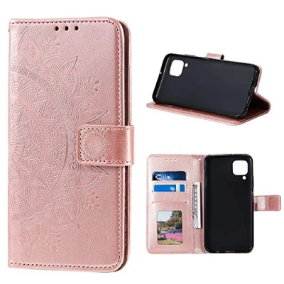 Abbildung von CoverKingz Handyhülle kompatibel mit Samsung Galaxy A42 5G Handytasche Kartenfach Klapphülle Case Handy Hülle klappbar Motiv Mandala Rosegold