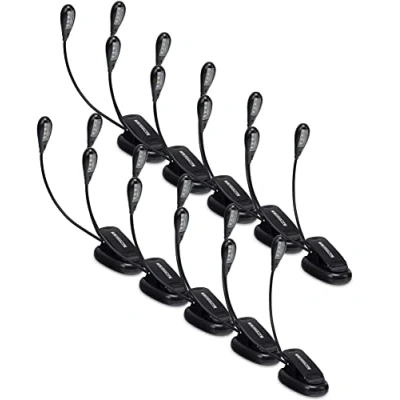 Abbildung von 10er Set Showlite Bright Light 8 LED Notenpultleuchte (8 lichtstarke LEDs, 2 Helligkeitsstufen, universell einsetzbar, lange Lebensdauer, inkl. Batterien) Schwarz