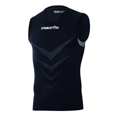 Abbildung von Macron Compression Sans Manches Performance+ Trikot T Shirt, Schwarz, M