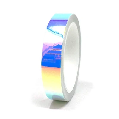 Abbildung von 10 Meter Flip Flop Chrom Zierstreifen Basteln Effektfolie Hologramm Chameleon Auto Motorrad Modellbau Klebestreifen (FF2 Blau/Lila, 15mm Breite)