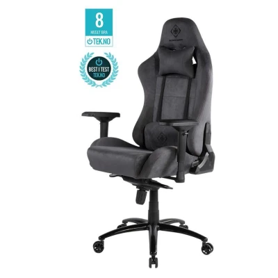Abbildung von Deltaco Gaming DC440D Stuhl, Wildledermaterial Dunkel Grau, Dunkelgrau, Wildleder Chair