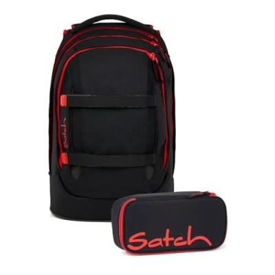 Abbildung von satch pack Schulrucksack Set 2tlg. inkl. Schlamperbox (Fire Phantom)