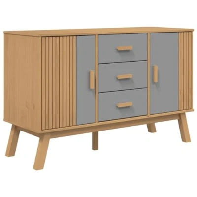 Abbildung von vidaXL Sideboard OLDEN Grau und Braun 114x43x73,5 cm Massivholz Kiefer (1 St)
