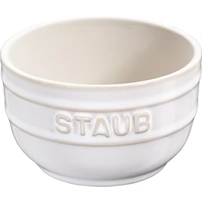 Abbildung von STAUB Keramik Dessertschale Auflaufform Förmchen, rund, 2er Set Elfenbeinweiß 9 cm