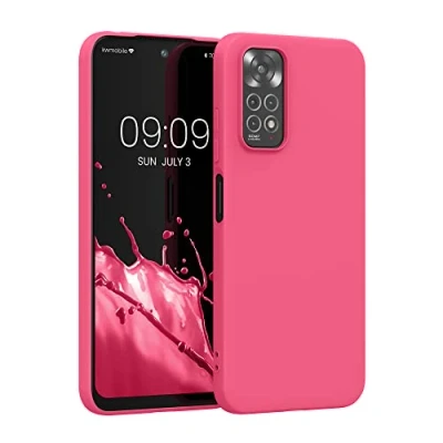 Abbildung von kwmobile Hülle kompatibel mit Xiaomi Redmi Note 11 / 11S weiches TPU Silikon Case Cover geeignet für kabelloses Laden Awesome Pink