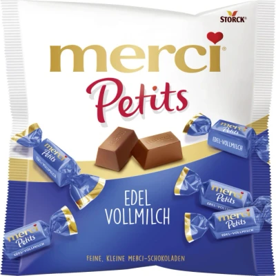 Abbildung von merci Petits Edel Vollmilch, feine Pralinen aus edler Sahneschokolade, 125g