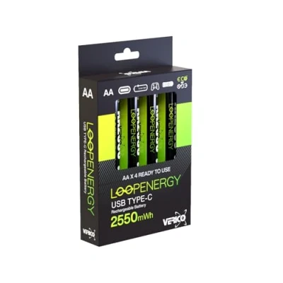 Abbildung von VERICO Li Ion Akku Loop Energy AA, mit USB C