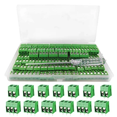 Abbildung von YIXISI 100 Stücke 5mm 2 Pin / 3 PCB Mount Screw Terminal Block, Schraubklemme Steckverbinder, für Arduino (2 80, 20)