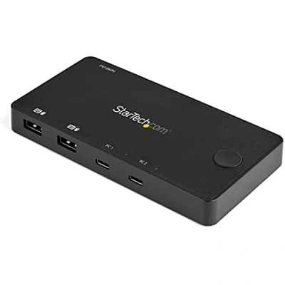 Abbildung von StarTech.com 2 Port USB C KVM Switch (4K 60Hz HDMI, 3840x2160, Kompakter Dual UHD Mini mit Kabeln)