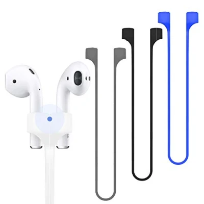 Abbildung von ABCOOL 4 Stück Kompatibel mit Magnetischen Anti Verlust Gurten AirPods 1 2 3 Pro Zubehör Buntes Weiches Sport Saiten Umhängeband, Lauf Silikon Kabelverbinder, Silikagel Halsseil