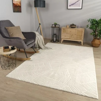 Abbildung von TT Home Teppich &quot;Flevo 204&quot;, rechteckig, 14 mm Höhe, Wohnzimmer Esszimmer Kurzflor Geometrisches Muster Skandi