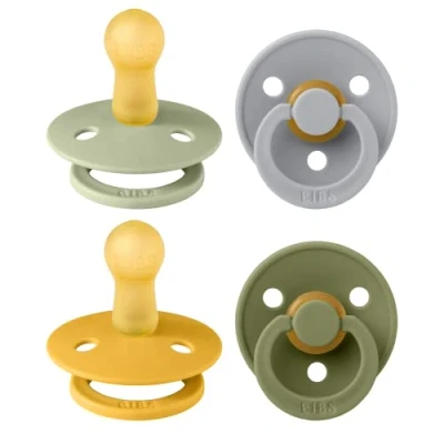 Abbildung von BIBS Colour Schnuller 4er Pack, BPA frei, Kirschform Nippel. Naturkautschuk/Latex, Hergestellt in Dänemark. 6 18 Monate (4er Pack), Green Garden Lush