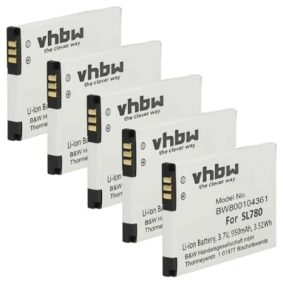 Abbildung von vhbw 5X Akku Ersatz für Siemens V30145 K1310 X445 schnurlos Festnetz Telefon (950 mAh, 3,7 V, Li Ion)