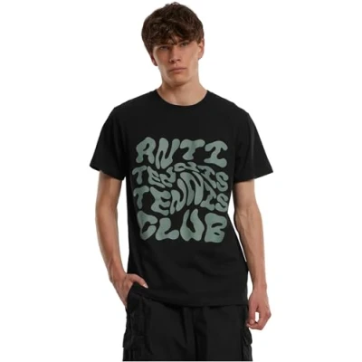 Abbildung von Mister Tee ANTI Tennis CLUB Tshirt print, Herren, Größe: Small, Black