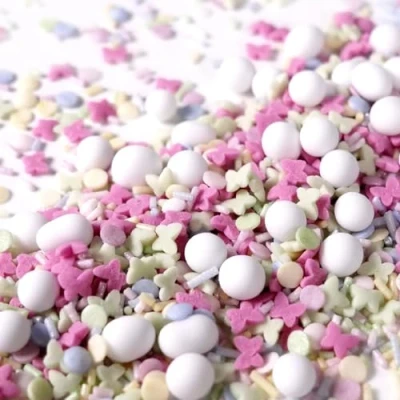 Abbildung von Streuselheld Butterfly 80g Streusel zum Dekorieren und Verzieren von Gebäck aller Art wie Torten Kuchen Keksen Zuckerstreusel
