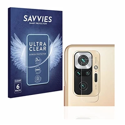 Abbildung von Savvies 6 Stück Schutzfolie für Xiaomi Redmi Note 10 Pro Max (NUR Kameraschutz) Displayschutz Folie Ultra Transparent