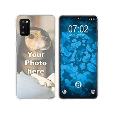Abbildung von PhoneNatic personalisierte Handyhülle für Galaxy A41 in Clear Custom Case zum selbst gestalten mit eigenem Foto Bild Text individuell (Galaxy A41, Clear)