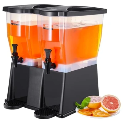 Abbildung von VEVOR Getränkespender, 11 L x 2 Getränkespender für Partys, Saftspender aus Kunststoff mit Standhahndeckel, Eistee Limonadensaft Wasserspender, Restaurants, Hotels, Partys